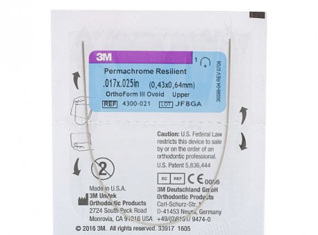 Дуга стальная Unitek Permachrome Resilient .016x.016 ВЧ ФIII (3М)